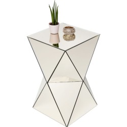 Βοηθητικό Τραπεζάκι Καθρέφτης Luxury Triangle Champagne 32x32x53.5εκ - Χρυσό