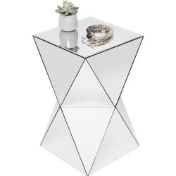 Βοηθητικό Τραπεζάκι Καθρέφτης Luxury Triangle 32x32x53.5εκ - Ασημί