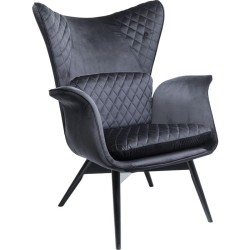 Πολυθρόνα Tudor Velvet Μαύρη 78x80x100εκ - Μαύρο