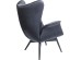 Πολυθρόνα Tudor Velvet Μαύρη 78x80x100εκ - Μαύρο