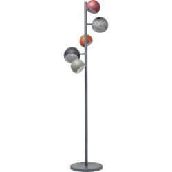 Φωτιστικό Δαπέδου Πεντάφωτο Calotta Antico Πολύχρωμο 15x35x177 εκ  - Γκρι