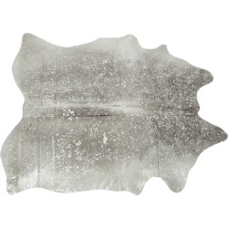 Χαλί Hide Λευκό-Μαύρο 214x246x2 εκ - Γκρι