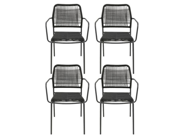 Καρέκλα Madagascar (4/Set) Μαύρη 54*57*84εκ. - Μαύρο Καρέκλα Madagascar (4/Set) Μαύρη 54*57*84εκ. - Μαύρο
