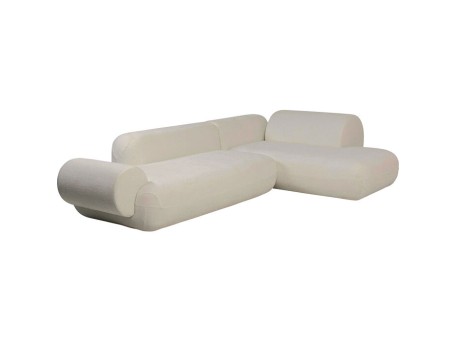 Καναπές Γωνία Δεξιά  Soft Edge Ύφασμα Μπεζ 345*195*74εκ. - Μπεζ