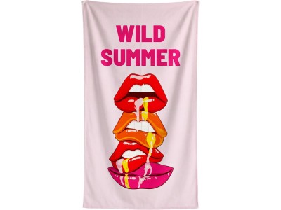 Πετσέτα Θαλάσσης Wild Summer Ροζ  90x170εκ. - Πολύχρωμο