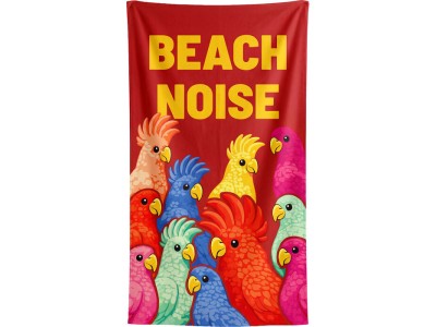 Πετσέτα Θαλάσσης Exotic Birds Κόκκινη 90x170εκ. - Πολύχρωμο