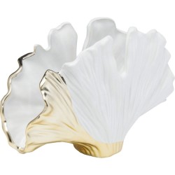 Βάζο Ginkgo Elegance Λευκό-Χρυσό Κεραμικό 18 εκ.