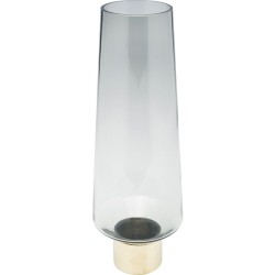 Βάζο Noble Ring Γκρι-Χρυσό Γυάλινο 40 εκ. 14x14x40εκ - Γκρι