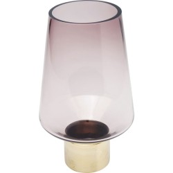 Βάζο Noble Ring Ροζ/Χρυσό Γυαλί 16x16x26 εκ - Χρυσό