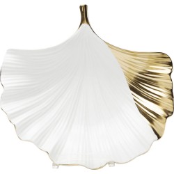 Μπωλ Ginkgo Elegance Side Πορσελάνη Χρυσό/Λευκό 28x28x5,7 εκ - Μπλε