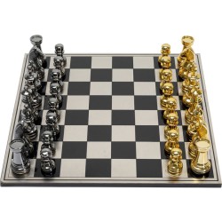 Επιτραπέζιο Διακοσμητικό Σκάκι Μαύρο-Χρυσό Μεταλλικό 60x60 εκ. 60x60x2 έτηεκ - Μαύρο