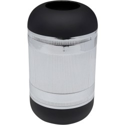 Βάζο Γυάλινο Cap Ασημί-Μαύρο Ø30x17 εκ. 17x17x30εκ - Μαύρο