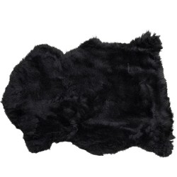 Χαλί-Προβιά Lambskin Heidi Μαύρο 85x60x2 εκ. - Μαύρο