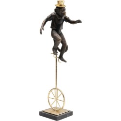 Επιτραπέζιο Διακοσμητικό Circus Monkey Χρυσό-Γκρι 48x13 εκ.  - Μαύρο