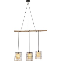 Φωτιστικό Οροφής Τρία Πλέγματα Καφέ 19x35x120εκ Ε27