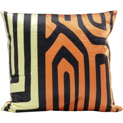 Μαξιλάρι Stripes Πορτοκαλί/Μαύρο/Πράσινο 45x12x45 εκ. - Μαύρο