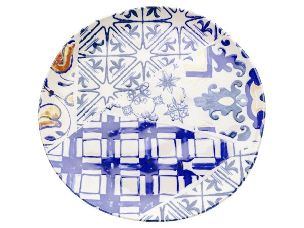 Πιάτο Fresco Μπλε - Λευκό 26x26 εκ. - Μπλε Πιάτο Fresco Μπλε - Λευκό 26x26 εκ. - Μπλε