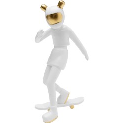 Διακοσμητικό Επιτραπέζιο Skating Astronaut Λευκό 10x16,5x10 εκ. - Χρυσό