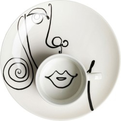 Κούπα Καφέ Viso Donna Με Πιατάκι 19,5x19,5x8,5 εκ. - Μαύρο