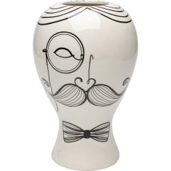 Βάζο Drawn Άντρας Λευκό/Μαύρο 19x19x30 εκ. - Λευκό