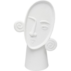 Βάζο Curly Head Λευκό 17x10x28,5 εκ. - Λευκό
