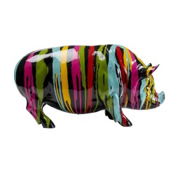 Διακοσμητικό Επιτραπέζιο Pig Holi Μαύρο/Πολύχρωμο 42,5x17x22 εκ. - Μαύρο