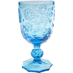 Ποτήρι Κρασιού  Ice Flowers Γυαλί Μπλε 17*9*9εκ. - Μπλε