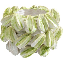 Βάζο Επιτραπέζιο Carambola Πράσινο Πήλινο 33,5x33x23 εκ. - Πράσινο