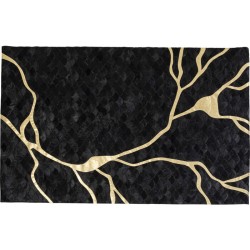 Χαλί Fulmine Μαύρο Δέρμα Ορθογώνιο 240x170x1 εκ. - Μαύρο