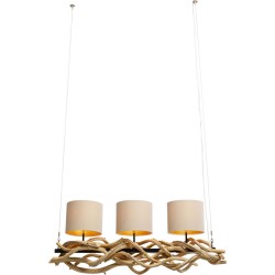 Φωτιστικό Οροφής Jungle Club Ξύλινο Μπεζ 115x25x42εκ. - Μπεζ