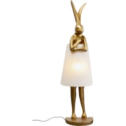 Φωτιστικό Δαπέδου Rabbit Χρυσό/Λευκό 24.5x37.5x150εκ. - Χρυσό