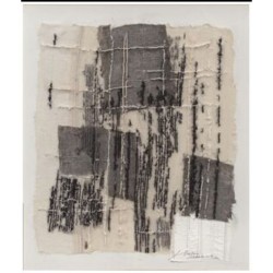 Πίνακας Καμβάς Cucito Μπεζ 122.6x5x122.6εκ. - Γκρι