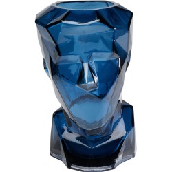 Βάζο Prisma Face Γυάλινο Μπλε 23.5x18x30εκ. - Μπλε