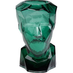 Βάζο Prisma Face Γυάλινο Πράσινο 23.5x18x30εκ. - Πράσινο