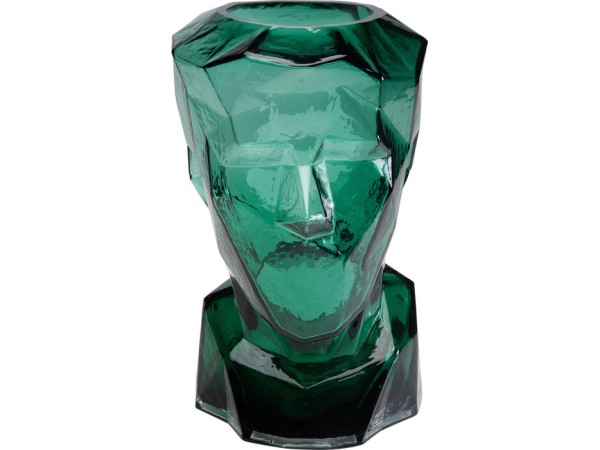 Βάζο Prisma Face Γυάλινο Πράσινο 23.5x18x30εκ. - Πράσινο Βάζο Prisma Face Γυάλινο Πράσινο 23.5x18x30εκ. - Πράσινο