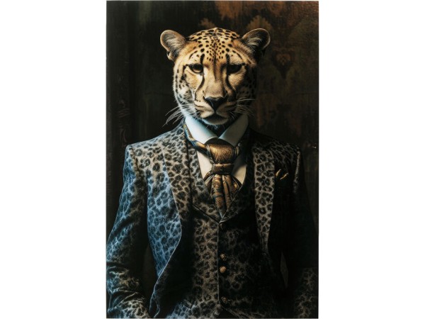 Glass Picture Mister Leo 40x30cm - Μαύρο