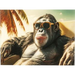 Πίνακας Γυάλινος Holiday Monkey Πολύχρωμος 80x0.4x60εκ. - Πολύχρωμο
