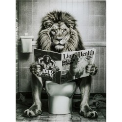 Πίνακας Γυάλινος Lion Γκρι 60x0.4x80εκ. - Γκρι