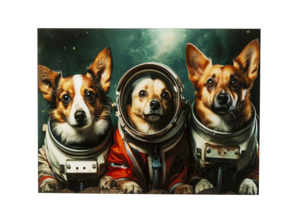 Glass Picture Astronauts Dogs 80x60cm - Πολύχρωμο Glass Picture Astronauts Dogs 80x60cm - Πολύχρωμο