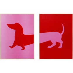 Framed Picture Dog Frankie Face 30x40cm - Ροζ