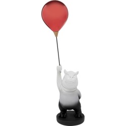 Διακοσμητικό Επιτραπέζιο Balloon Hippo Άσπρο/Κόκκινο 24x18,5x69 εκ. - Λευκό