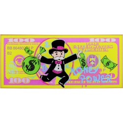 Πίνακας Graffiti Money Κίτρινο Γυαλί 160x3,6x70 εκ - Κίτρινο
