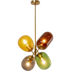 Φωτιστικό Οροφής Balloon Dance Μεταλλικό/Γυαλί Πολύχρωμο 48x48x85εκ. - Χρυσό