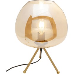 Φωτιστικό Επιτραπέζιο Sphere Smoke Amber Μεταλλικό Χρυσό 30x30x43εκ. - Μπεζ