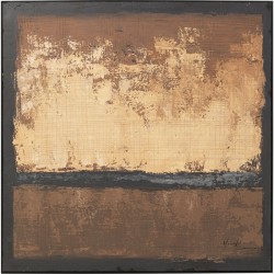 Πίνακας Καμβάς Silence Καφέ Μασίφ Ξύλο 120x5x120 εκ. - Καφέ