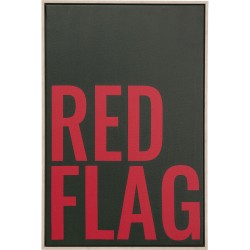 Πίνακας Καμβάς Red Flag Με Πλαίσιο Μαύρος 40x60εκ. - Μαύρο