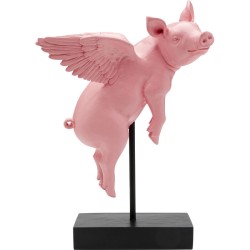 Διακοσμητικό Επιτραπέζιο Flying Pig Πολυρεσίνη Ροζ 16x39.5x29εκ. - Ροζ