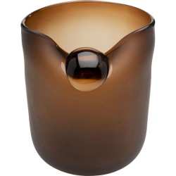 Βάζο Επιτραπέζιο Buckle Καφέ Γυαλί 17x17x21 εκ. - Καφέ