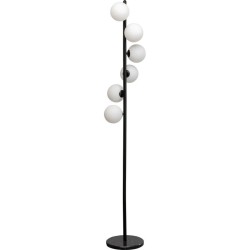 Φωτιστικό Δαπέδου Scala Balls Μεταλλικό Μαύρο/Λευκό 28.5x28.5x160εκ. - Μαύρο