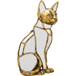 Wall Decoration Cat Mirror 38cm - Χρυσό